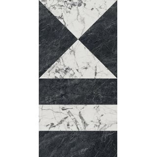 Керамогранит Kerama Marazzi SG565402R Бьянко Неро белый чёрный лаппатированный обрезной 60x119,5x1,1