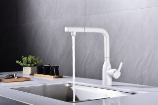 Смеситель для кухни Paulmark Viper Vi213105-431 белый матовый Смеситель для кухни Paulmark Viper Vi213105-431 белый матовый