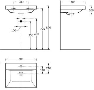 Раковина мебельная Kerama Marazzi Cubo CU.wb.60 60 см белый Раковина мебельная Kerama Marazzi Cubo CU.wb.60 60 см белый
