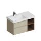 Тумба под раковину Kerama Marazzi Cubo CUB.90.2Lh\LIM.N левая 90 см лимо матовый/структурированный орех Тумба под раковину Kerama Marazzi Cubo CUB.90.2Lh\LIM.N левая 90 см лимо матовый/структурированный орех