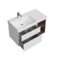 Тумба под раковину Kerama Marazzi Cubo CUB.90.2Lh\WHTM.N левая 90 см белый матовый/структурированный орех