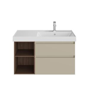 Тумба под раковину Kerama Marazzi Cubo CUB.90.2Rh\LIM.N правая 90 см лимо матовый/структурированный орех