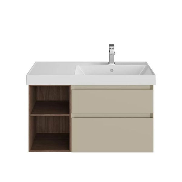 Тумба под раковину Kerama Marazzi Cubo CUB.90.2Rh\LIM.N правая 90 см лимо матовый/структурированный орех