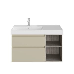 Тумба под раковину Kerama Marazzi Cubo CUB.90Lh\LIM левая 90 см лимо матовый/древесина