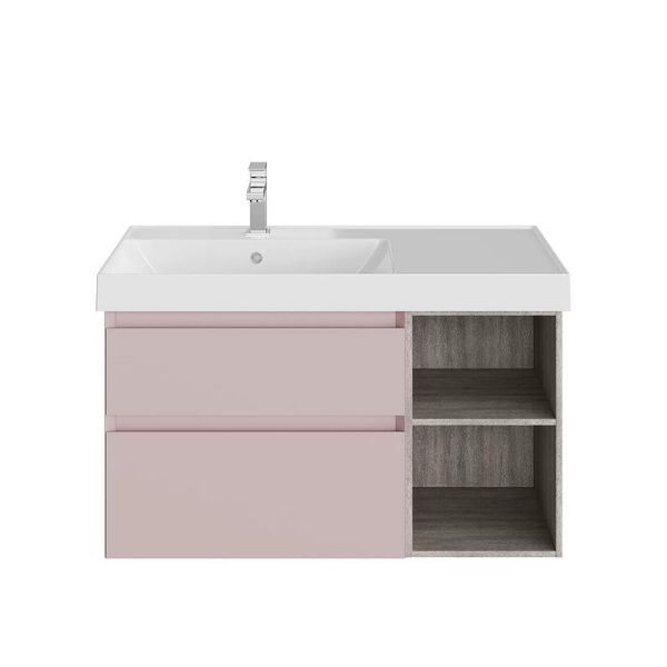 Тумба под раковину Kerama Marazzi Cubo CUB.90Lh\MAL левая 90 см мальва матовая/древесина