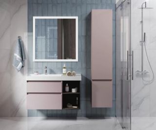 Тумба под раковину Kerama Marazzi Cubo CUB.90Lh\MAL левая 90 см мальва матовая/древесина Тумба под раковину Kerama Marazzi Cubo CUB.90Lh\MAL левая 90 см мальва матовая/древесина