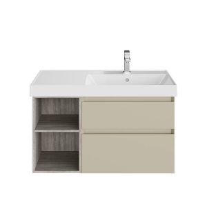 Тумба под раковину Kerama Marazzi Cubo CUB.90Rh\LIM правая 90 см лимо матовый/древесина