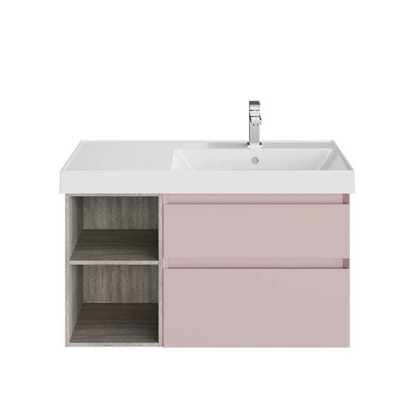 Тумба под раковину Kerama Marazzi Cubo CUB.90Rh\MAL правая 90 см мальва матовая/древесина