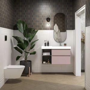Тумба под раковину Kerama Marazzi Cubo CUB.90Rh\MAL правая 90 см мальва матовая/древесина