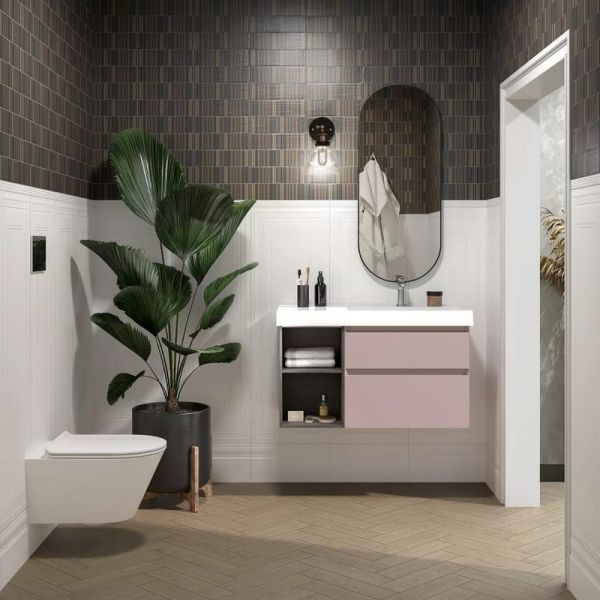 Тумба под раковину Kerama Marazzi Cubo CUB.90Rh\MAL правая 90 см мальва матовая/древесина