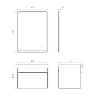 Тумба под раковину Comforty Валдай-60П 00-00020674 белый матовый