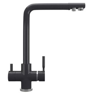 Смеситель для кухни Ulgran Quartz UQ-016-08 с дополнительным краном для питьевой воды космос Смеситель для кухни Ulgran Quartz UQ-016-08 с дополнительным краном для питьевой воды космос