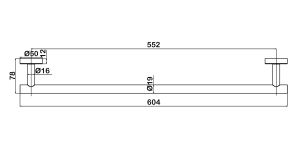 Полотенцедержатель одинарный Swedbe Attribut 9818 60см хром
