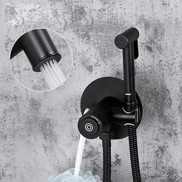 Гигиенический душ со смесителем Gappo G7288-6 чёрный