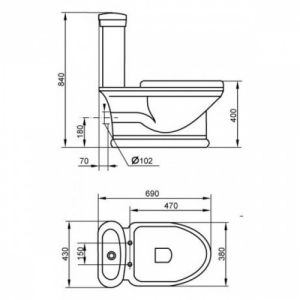 Унитаз Cezares Primo CZR-166-T