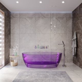 Ванна из полиэфирной смолы Cezares Релакс (Relax) CZR-RELAX2.0-170-79-57-AMT-PFB 170x80 см аметист