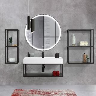 Зеркало Cezares в металлической раме подсветкой сенсорным выключателем подогревом CZR-SPC-CADRO-600-LED-TCH-WARM