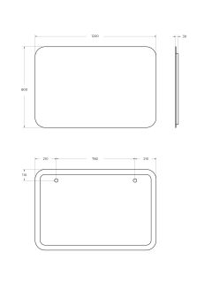 Зеркало с подсветкой Cezares CZR-SPC-DUET-1200-800-LED 120 см