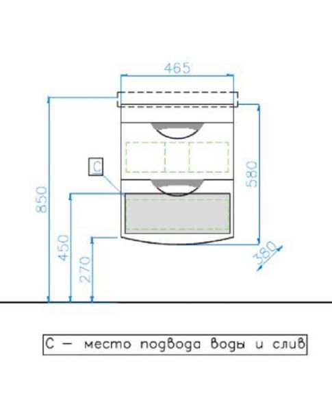 Тумба под раковину STYLE LINE ЛС-000010039 "Жасмин 2" (2 ящ.), Комо 50, Люкс белая, PLUS Тумба под раковину STYLE LINE ЛС-000010039 "Жасмин 2" (2 ящ.), Комо 50, Люкс белая, PLUS