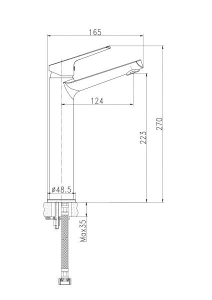 Смеситель для раковины Cersanit FLAVIS 63038 высокий