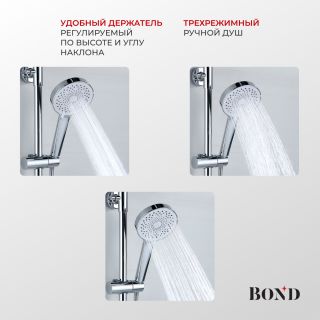 Душевая стойка BOND Круг B01-8100 хром