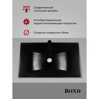 Раковина BOND Куб S05-808 80 см чёрный матовый