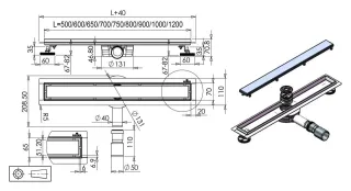 Душевой лоток Roxenbath Supra Gold 91050-90GB 90 см золото