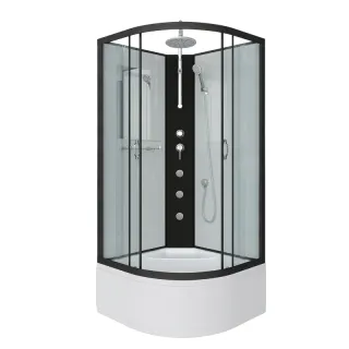 Душевая кабина Niagara Classic NG-6709-14BKTG 100x100 см без крыши с гидромассажем и тропическим душем