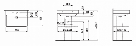 Раковина Laufen PRO 8.1096.3.000.104.1 60х46,5