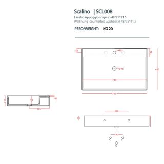 Раковина ArtCeram Scalino SCL006 01 00 белая 75 см Раковина ArtCeram Scalino SCL006 01 00 белая 75 см
