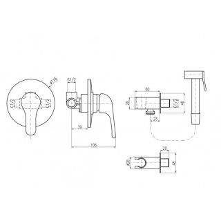 Гигиенический душ со смесителем Rav Slezak Sazava SA542/1 хром Гигиенический душ со смесителем Rav Slezak Sazava SA542/1 хром