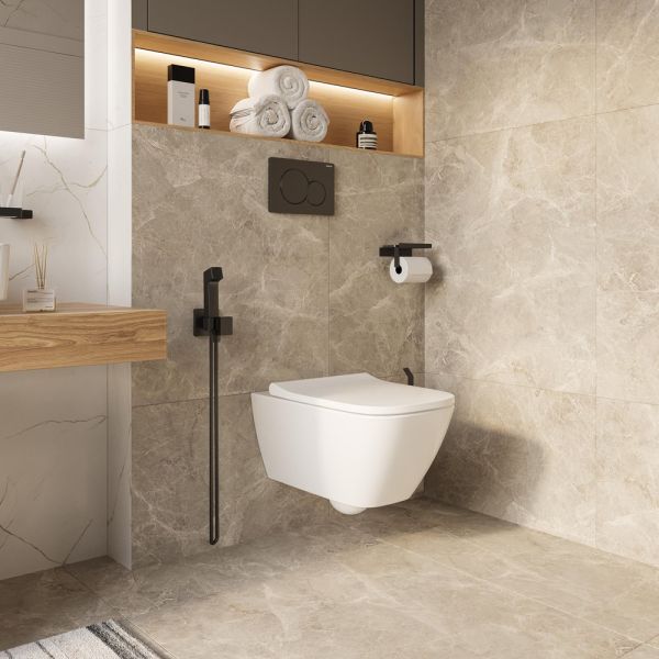 Унитаз подвесной SMYLE SQUARE безободковый с сиденьем микролифт, быстросъемное (500.683.01.1)