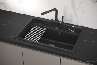 Мойка кухонная Granula Kitchen Space 7301, ЧЁРНЫЙ Мойка кухонная Granula Kitchen Space 7301, ЧЁРНЫЙ
