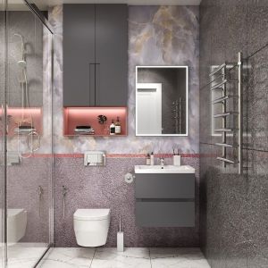 Подвесная тумба под раковину Art&Max Techno 60см смоки софт AM-Techno-600-2C-SO-ZB815