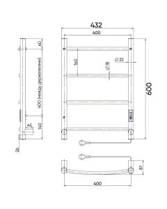 Полотенцесушитель электрический Indigo Arc Lux LCALE60-40Rt 60x40 см хром
