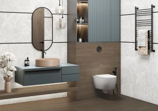 Керамогранит Delacora Волнат Шеврон светлый / Walnut Chevron Light D120251M матовый карвинг 1200х600