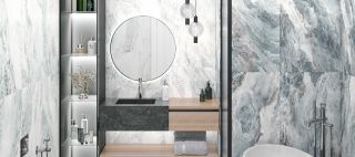 Керамогранит Delacora Вотерфол голубой / Waterfall Sky D12057M матовый карвинг 1200х600