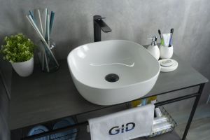 Раковина Gid D1301 51180 накладная белая 42.5x42.5x14.5