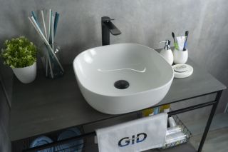 Раковина Gid D1301 51180 накладная белая 42.5x42.5x14.5 Раковина Gid D1301 51180 накладная белая 42.5x42.5x14.5
