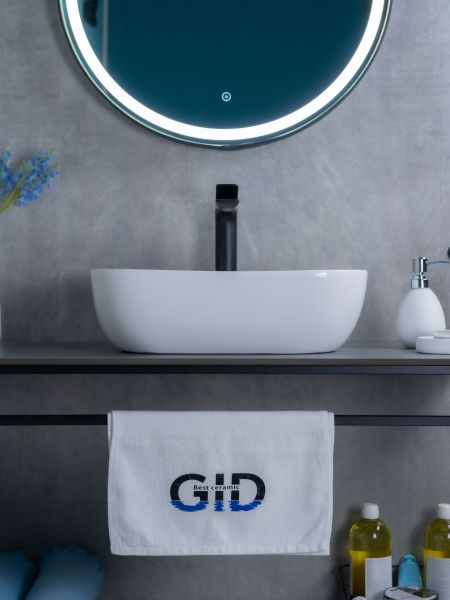Раковина Gid D1333 51183 накладная белая 46x32.5x13.5