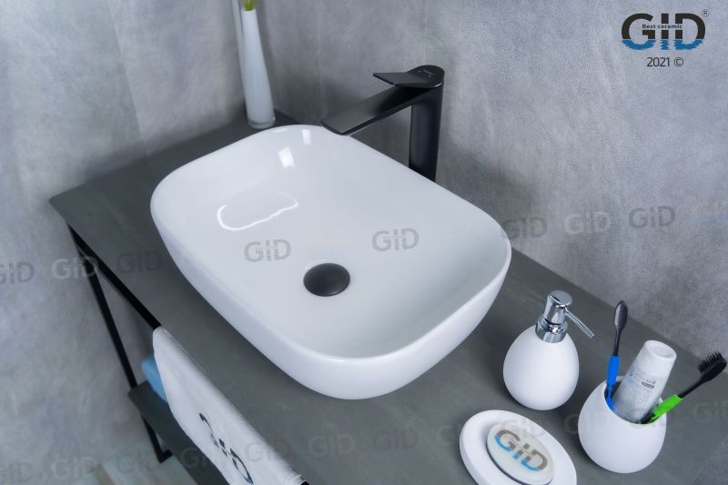 Раковина Gid D1333 51183 накладная белая 46x32.5x13.5