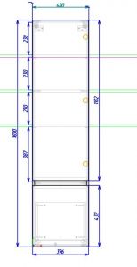 Шкаф подвесной Art&Max Techno 40x160см правый айс какао AM-Techno-1600-AC-SO-FC305-R