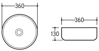 Накладная раковина Charus Teolo 700-011W 36см белый Накладная раковина Charus Teolo 700-011W 36см белый