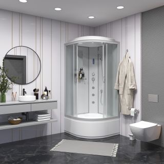 Душевая кабина Niagara NG-2307-14F с гидромассажем 80x80см серебро/матовое