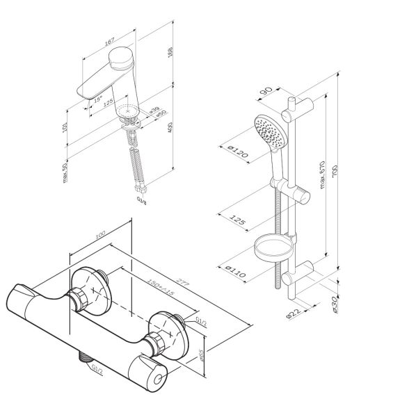 Набор смесителей Am.Pm INSPIRE V2.0 F40950A03