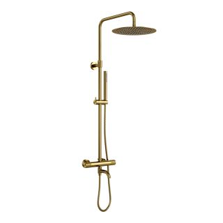 Душевая стойка WasserKRAFT Muritz Thermo 98101.116.137BG с термостатическим смесителем золото матовое