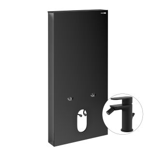 Комплект для биде со смесителем WasserKRAFT Naab 86BDT.050.BL.SQ7406 чёрный матовый