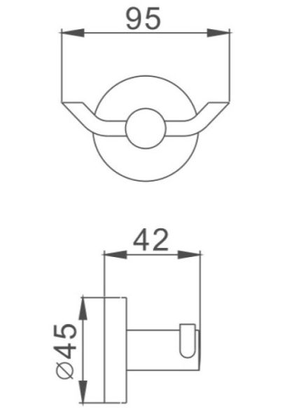 Крючок для ванной комнаты Haiba HB8705-2 чёрный матовый