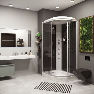 Душевая кабина Niagara NG-3512-14LG с гидромассажем 120x80см серебро/тонированное