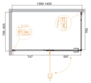 Душевой уголок Cezares Bellagio 140x80см чёрный BELLAGIO-AH-1-140/80-C-NERO